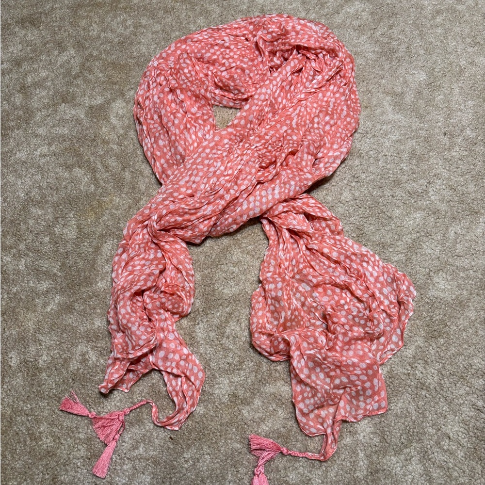 Pink Polka Dot Scarf